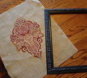 a small piece of expensive fabric can make inexpensive artwork, crafts