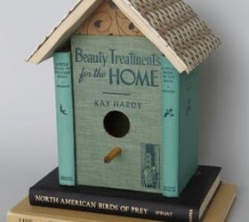 upcycling 5 new uses for old things in home decor, home decor, repurposing upcycling, 3 Old Books Transformed into a bird house This is such a quaint and cute idea I also really love how this person didn t destroy the books to construct this It is so simple and brilliant at the same time It makes me want to