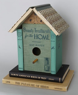 upcycling 5 new uses for old things in home decor, home decor, repurposing upcycling, 3 Old Books Transformed into a bird house This is such a quaint and cute idea I also really love how this person didn t destroy the books to construct this It is so simple and brilliant at the same time It makes me want to