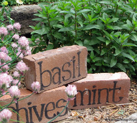 diy brick herb markers, crafts, gardening, Brick Herb Markers