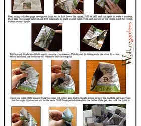 origami paper seedling pots from newspaper, Step by Step instructions for Origami Paper Seedling Pots