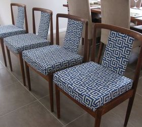 parker dining chair makeover, painted furniture, The completed set of 4