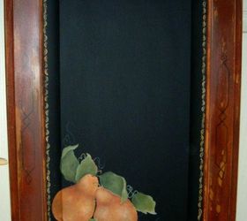 chalk boards by granart, chalkboard paint, crafts, kitchen cabinets, painting, repurposing upcycling, Pair of Pears Chalk Board by GranArt