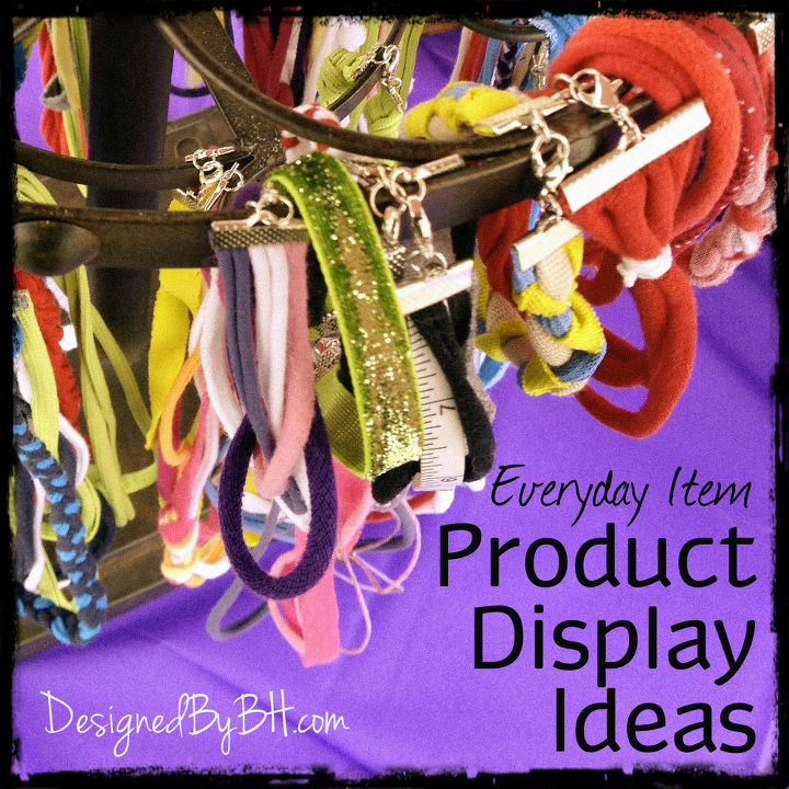 everyday item product display ideas, crafts, A shot of bracelets and necklaces displayed on a rustic looking wine rack