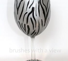 painted wine glass by brushes with a view, painting, Animal Print by Brushes with A View