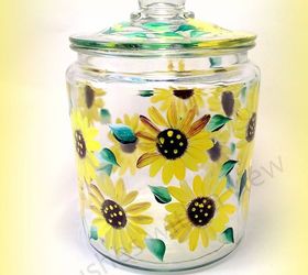 painted wine glass by brushes with a view, painting, Sunflower General Jar by Brushes with A View