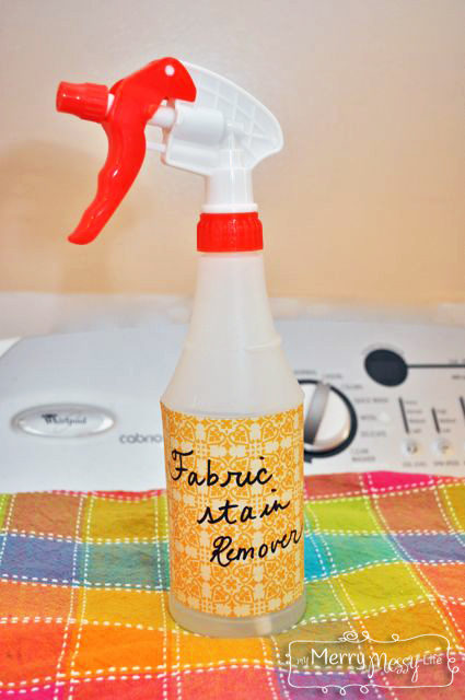 homemade natural fabric stain remover, cleaning tips, go green, laundry rooms, Here s the completed recipe I store it in spray bottles that I bought at Ace Hardware