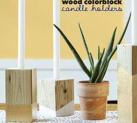 diy wood colorblock candle holders, crafts, Wood Colorblock Candle Holders via Inspired by Charm