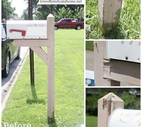 quick easy mailbox makeover, curb appeal, diy, The sad pitiful before photos Chipping paint rusted mailbox