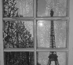 what to do with a vintage window, repurposing upcycling, A view of Paris in the rain LOL