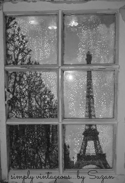 what to do with a vintage window, repurposing upcycling, A view of Paris in the rain LOL