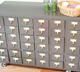 repurposed card catalog, painted furniture, repurposing upcycling, storage ideas, This is one half of the original piece The catalog was huge