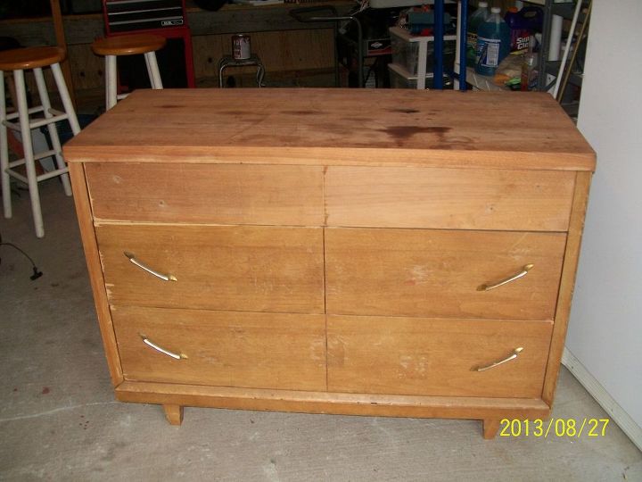 kitchen island made from old dresser, kitchen design, kitchen island, painted furniture, repurposing upcycling, BEFORE 14 99 DRESSER AT GOODWILL