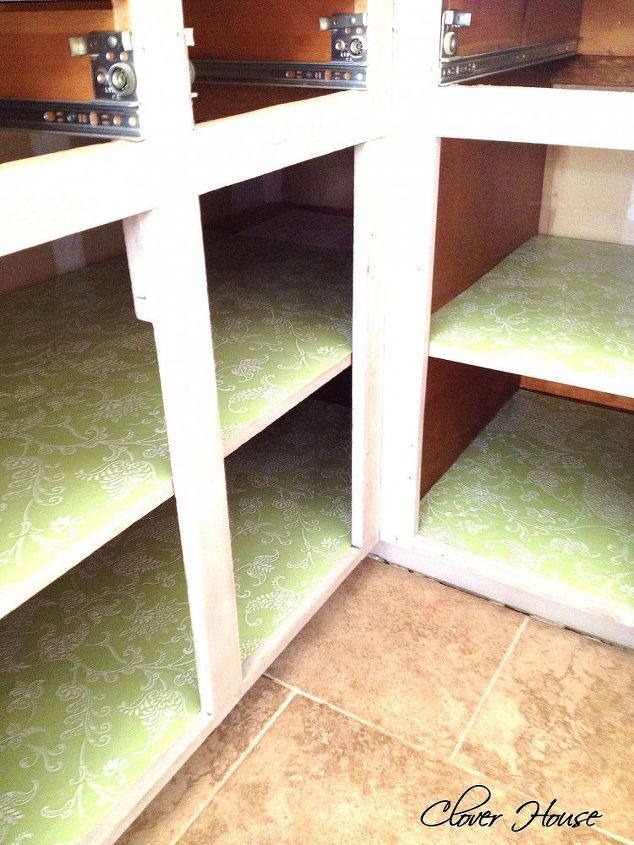 organize beautify your cabinets, kitchen cabinets, kitchen design, organizing, My pretty green shelf paper makes the cabinets look clean and fresh