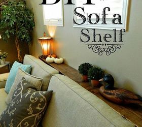 diy sofa shelf easiest solution for a common problem, diy, living room ideas, painted furniture, shelving ideas, woodworking projects, This couch would have sat directly on the floor vent