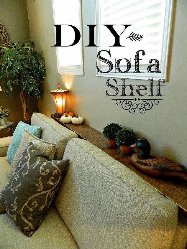 diy sofa shelf easiest solution for a common problem, diy, living room ideas, painted furniture, shelving ideas, woodworking projects, This couch would have sat directly on the floor vent