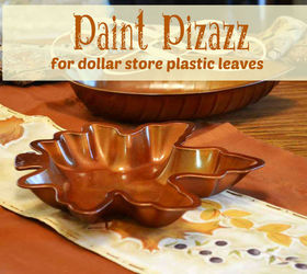 paint pizazz for dollar store plastic leaves, crafts, painting