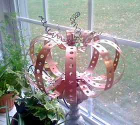 copper pipe strapping pumpkin, crafts, repurposing upcycling, seasonal holiday decor, Pumpkin made from copper pipe strapping