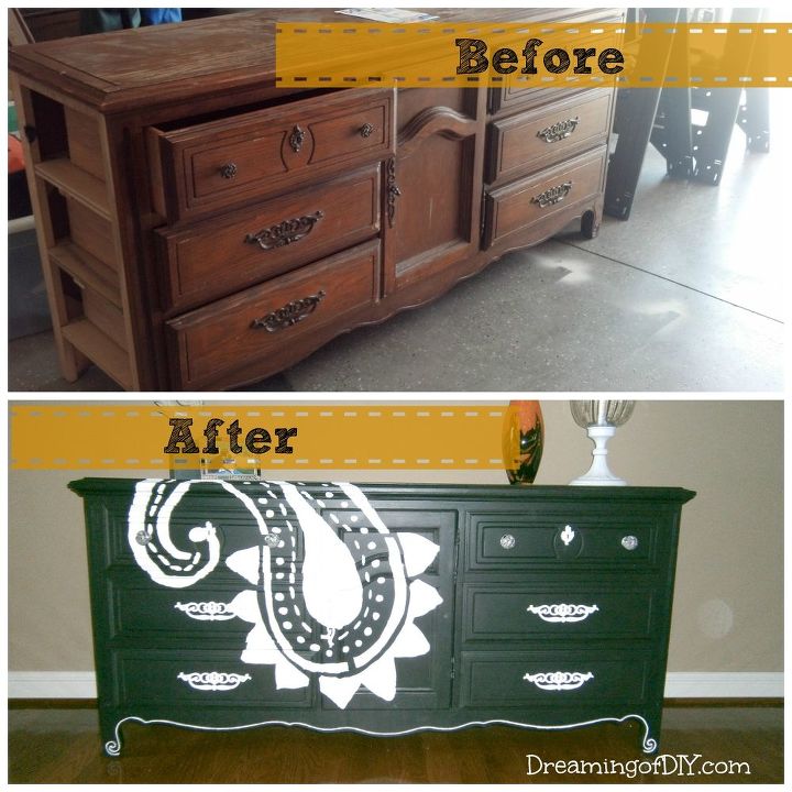 habitat restore find to graphic paisley buffet, painted furniture, Before and After