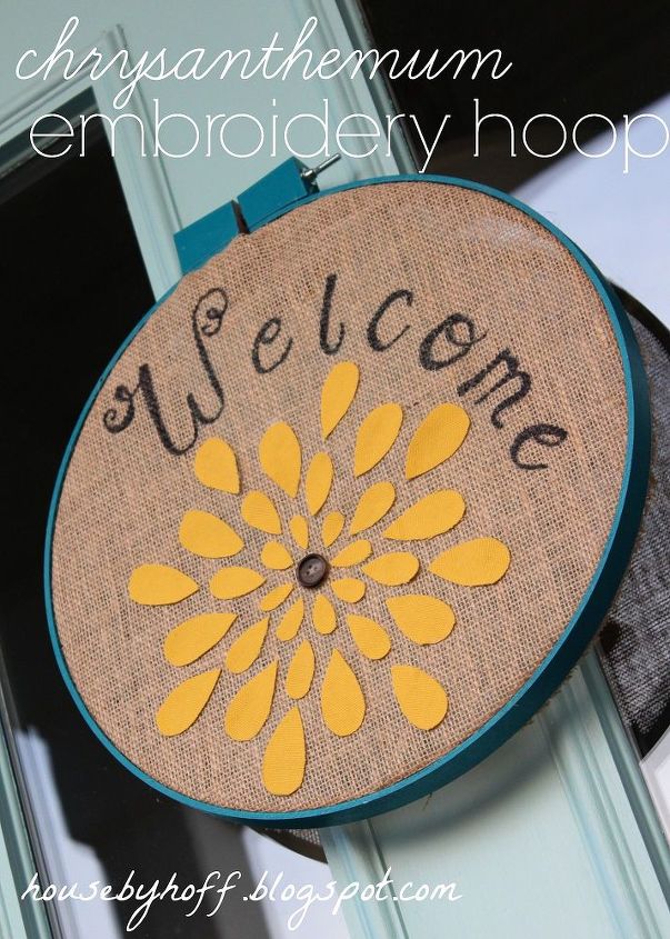 chrysanthemum embroidery hoop, crafts, wreaths