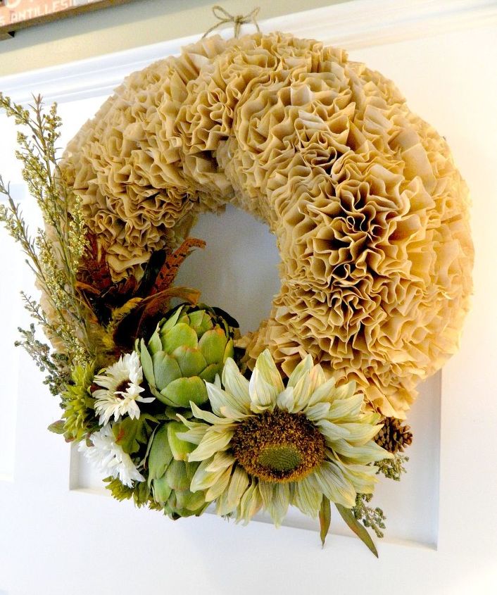autumn coffee filter wreath, crafts, seasonal holiday decor, wreaths
