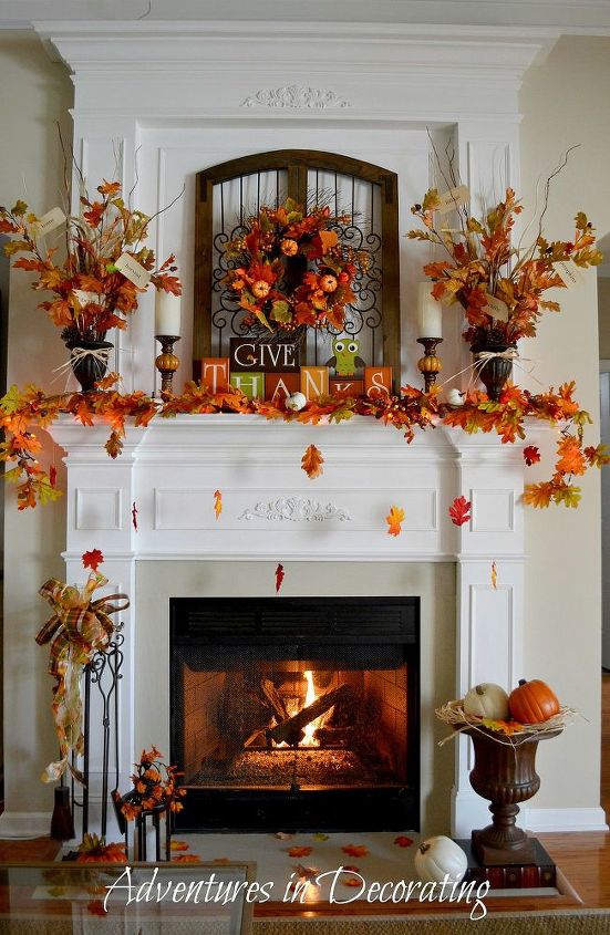 our 2013 fall mantel, seasonal holiday d cor, wreaths, Happy Fall