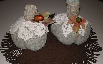 Sweater Pumpkins With Vintage Lace
