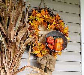 fun and festive fall porch, curb appeal, gardening, outdoor living, seasonal holiday decor, wreaths, My DIY fall wreath