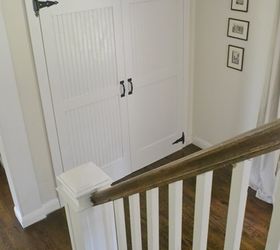 diy cottage closet door makeover, closet, diy, doors, how to, tools, woodworking projects, A look from coming down the stairs