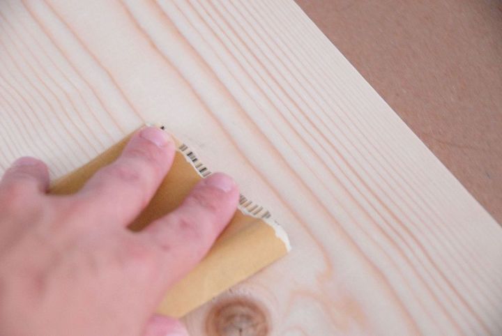 30 diy headboard, diy, how to, repurposing upcycling, woodworking projects, Sand the wood with a fine grit sandpaper Remember to always sand with the grain Note I suggest using an electric sander and medium grit sandpaper on the edges of the boards to ensure all possible rough edges are smoothed out