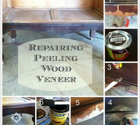 how to repair peeling wood veneer, diy, how to, painted furniture, woodworking projects