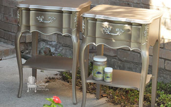 Metallic Painted French Provincial Nightstands