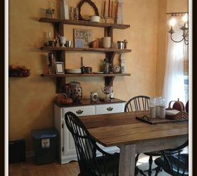 kitchen table with shelves on the side