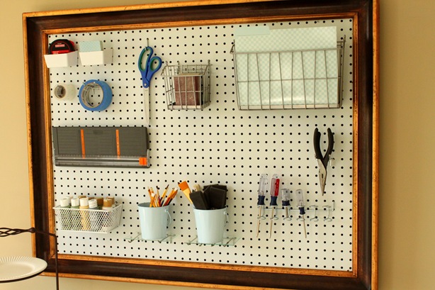 framed pegboard for your craft room, craft rooms