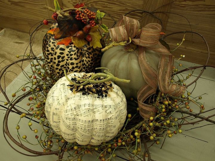 fall pumpkin decorating with a twist, crafts, decoupage, repurposing upcycling, seasonal holiday decor