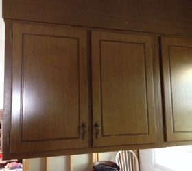 old 70s wood cabinets need makeover, they are darker looking in real life