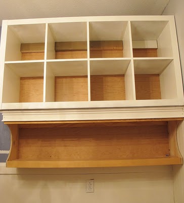 take 2 bookshelves and turn them into a built in wall unit, diy, paint colors, shelving ideas, wall decor, woodworking projects, Adhered shelf to the wall Added detail underneath