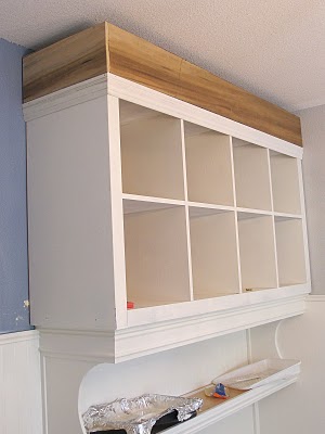 take 2 bookshelves and turn them into a built in wall unit, diy, paint colors, shelving ideas, wall decor, woodworking projects, Built up the top
