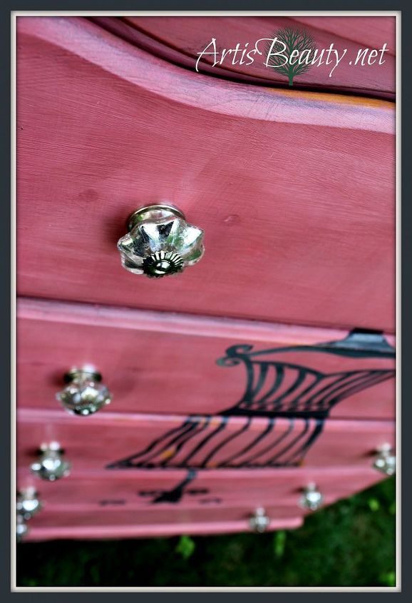 discarded dresser turned dress form beauty, painted furniture, Since I was going with the dress form theme I thought she needed some pretty buttons So I went with these gorgeous Mercury glass knobs from Hobby Lobby
