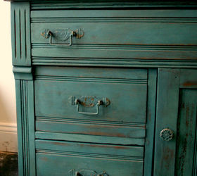 an old washstand cheered up with miss mustard seed milk paint, painted furniture, Man I love this color