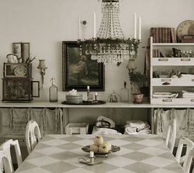 7 painted furniture trends and painting techniques, chalk paint, painted furniture, This checkerboard table using milk paint and chalk paint with wax create a french provincial table from a simple dining table