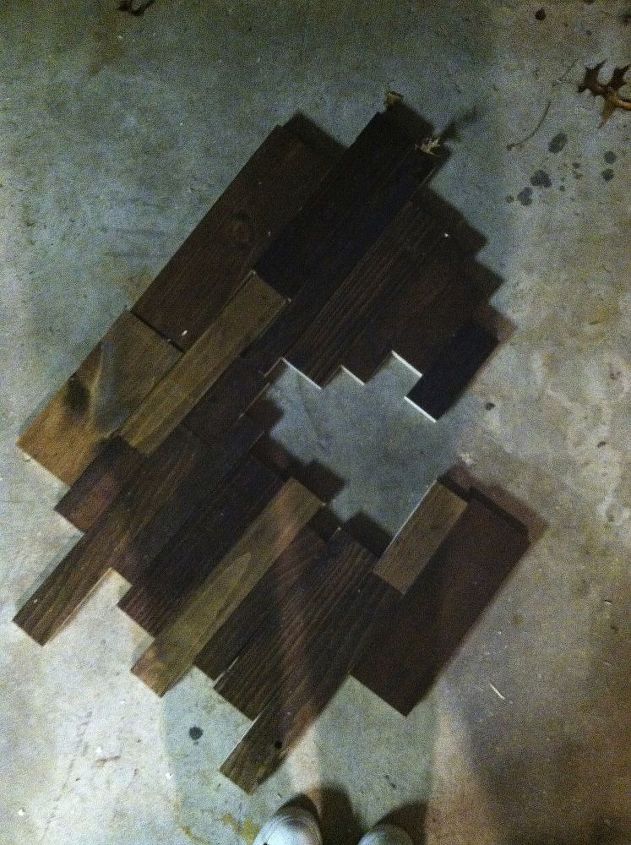 diy wood letter from scraps, home decor, woodworking projects, Laid out a pattern and attached the wood using a Kreg Jig