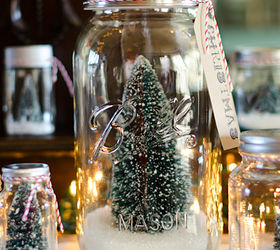 christmas tree snow jars in 4 easy steps, christmas decorations, crafts, mason jars, repurposing upcycling, seasonal holiday decor, 1 I began by washing and drying left over jars from food prep I spray painted all of the lids with a metallic silver spray paint
