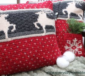 4 goodwill christmas sweater turned into pillows, christmas decorations, repurposing upcycling, seasonal holiday decor, The deer design was also on the back of the sweater That is why I decided to create two pillows