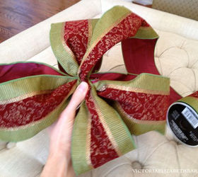 how to make a bow step by step for christmas decorating wreaths, christmas decorations, crafts, seasonal holiday decor, wreaths, Step three keep going with the loops Alternate sides and don t worry about making it look perfect once you get the structure we can make it look pretty