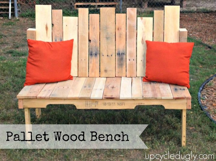 Upcycled Pallet Wood Bench Hometalk