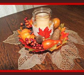 thanksgiving centerpiece craft for the holiday challenged, crafts, mason jars, seasonal holiday decor, thanksgiving decorations, Final Table Centerpiece