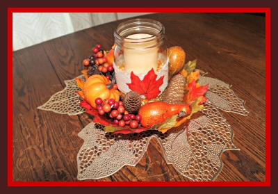 thanksgiving centerpiece craft for the holiday challenged, crafts, mason jars, seasonal holiday decor, thanksgiving decorations, Final Table Centerpiece