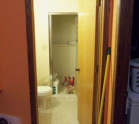 q this bathroom needs help on a budget help me friends, bathroom ideas, home decor, home improvement, home maintenance repairs, painting, Come on in to my husband s basement bathroom