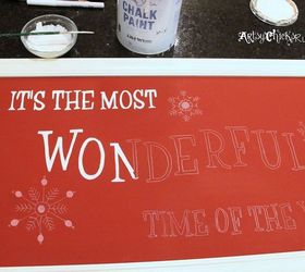 diy holiday sign pottery barn inspired easy inexpensive, chalk paint, crafts, painting, seasonal holiday decor, Painting in the lines